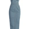 JLUXLABEL Medium Wash Mara Denim Bustier Dress