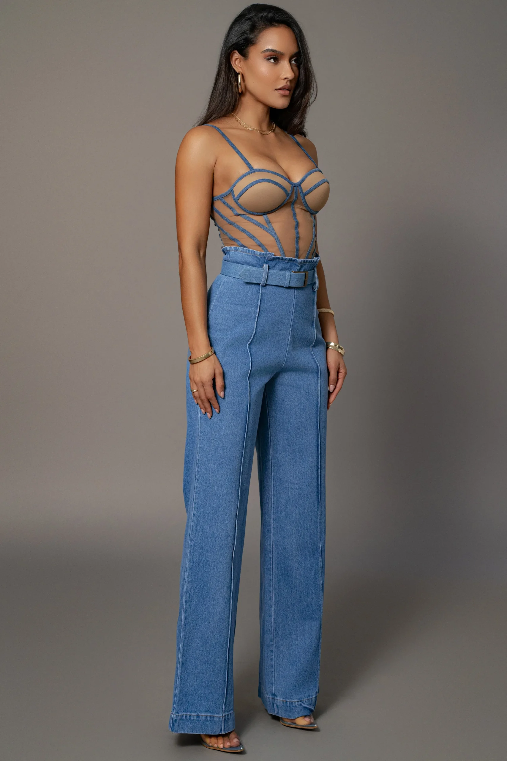 medium_wash_minka_paper_b_4.webp JLUXLABEL Medium Wash Minka Paper Bag Flare Leg Pants