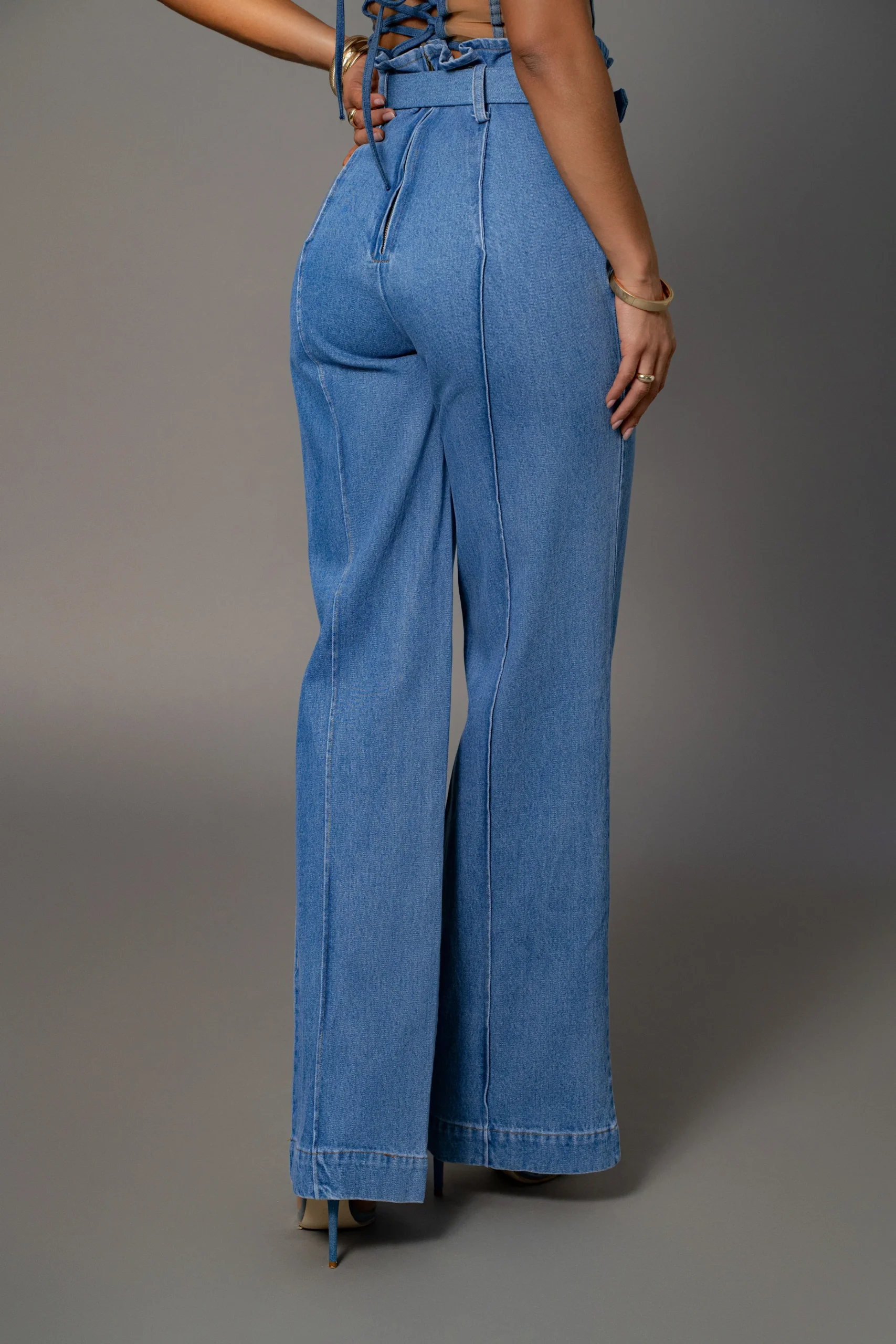 medium_wash_minka_paper_b_7.webp JLUXLABEL Medium Wash Minka Paper Bag Flare Leg Pants