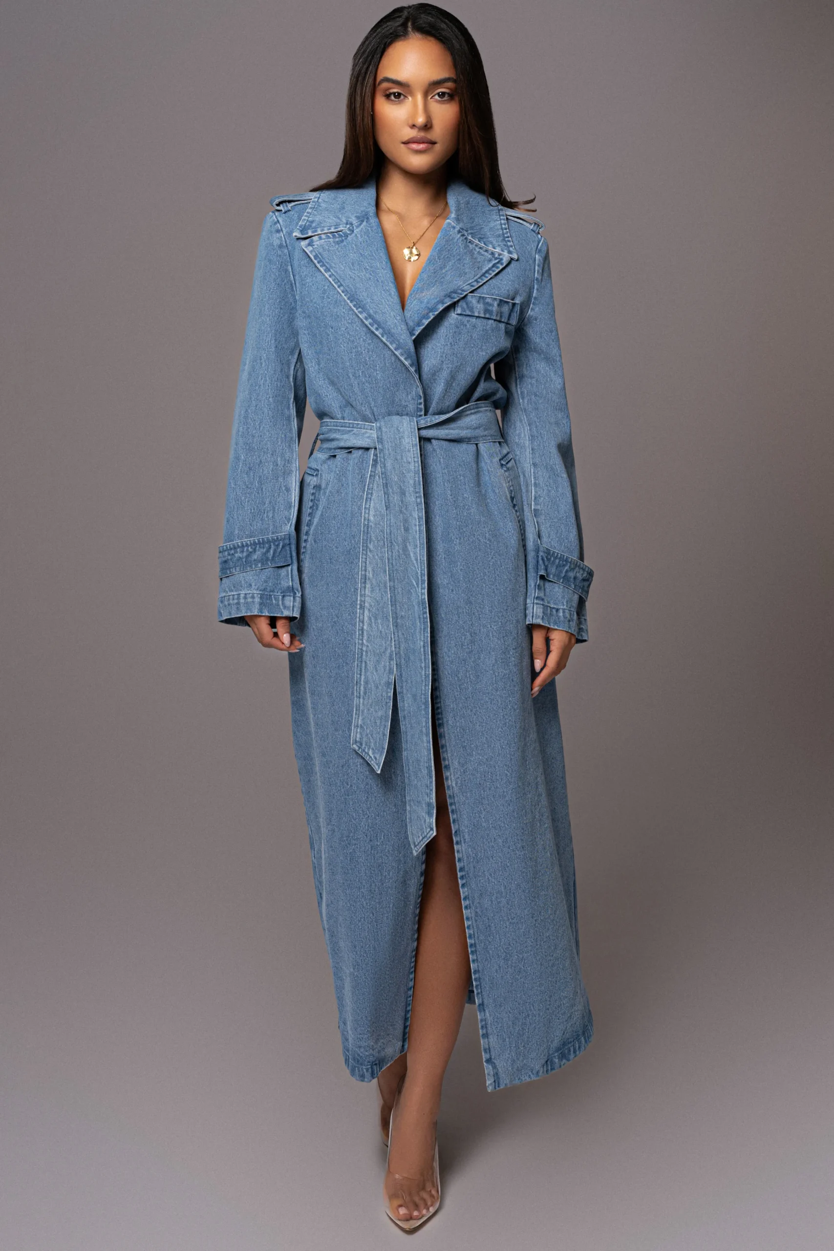 medium_wash_savannah_belt_0.webp JLUXLABEL Medium Wash Savannah Belted Denim Coat