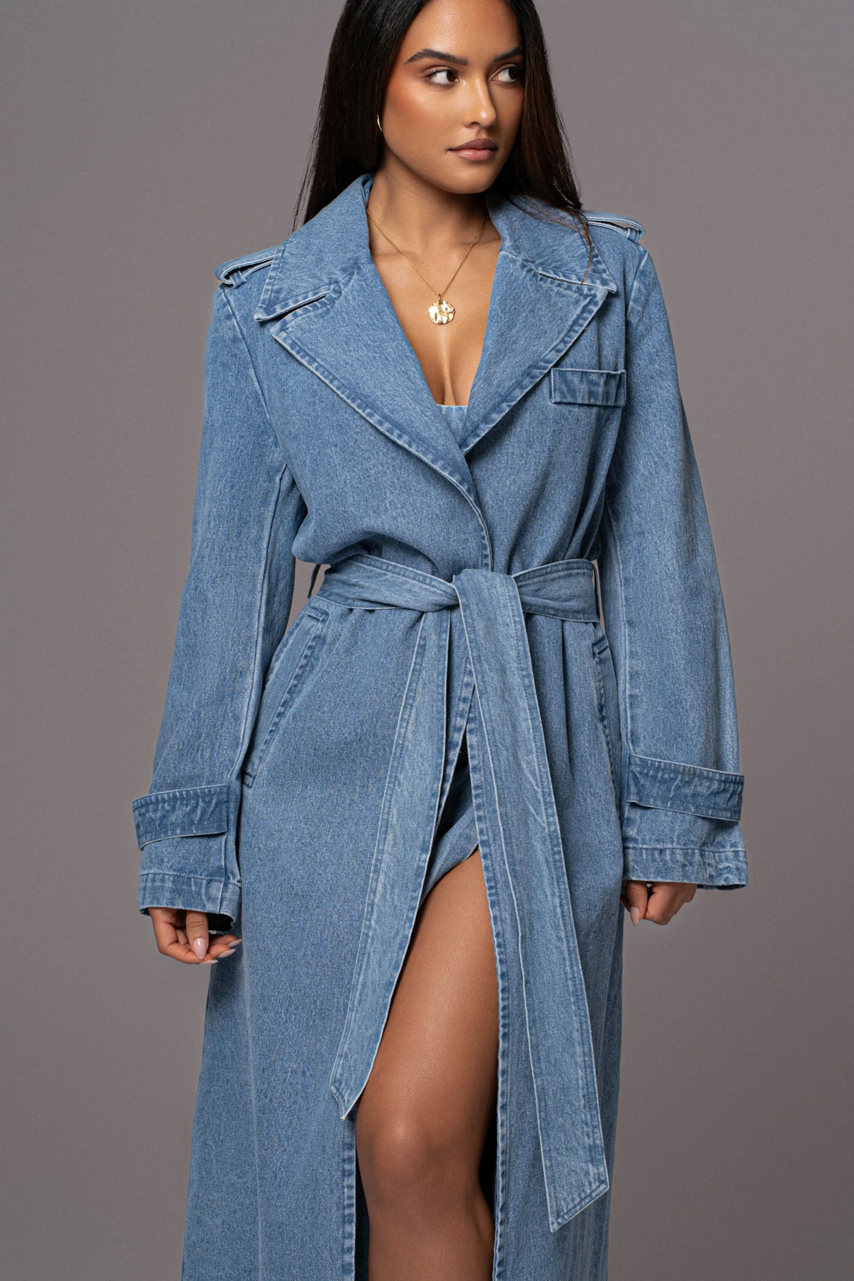 medium_wash_savannah_belt_1.webp JLUXLABEL Medium Wash Savannah Belted Denim Coat
