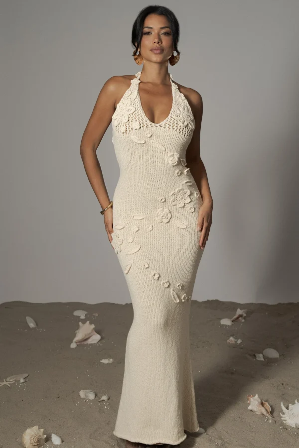 JLUXLABEL Milk Seaside Halter Maxi Dress