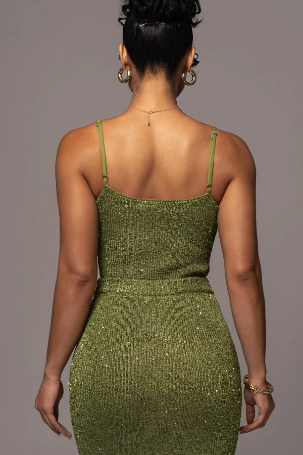 JLUXLABEL Moss Palace Sequin Skirt Set