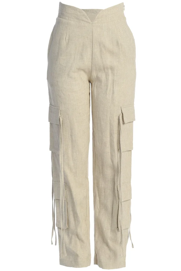 JLUXLABEL Natural Better Half Linen Utility Pants