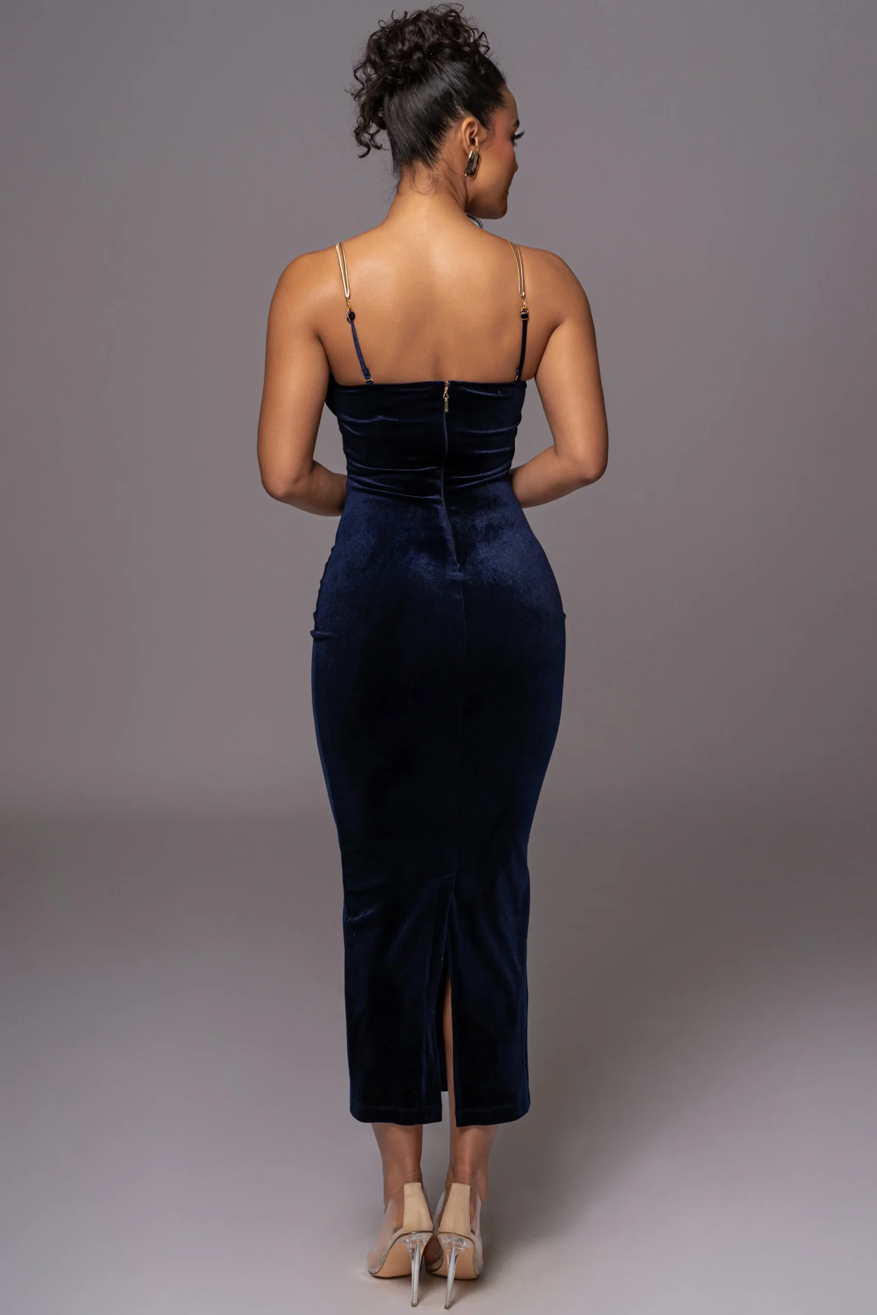 navy_josanna_velvet_midi__15.webp JLUXLABEL Navy JOSANNA VELVET MIDI DRESS