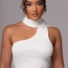 JLUXLABEL Off White Anderson Ribbed Top