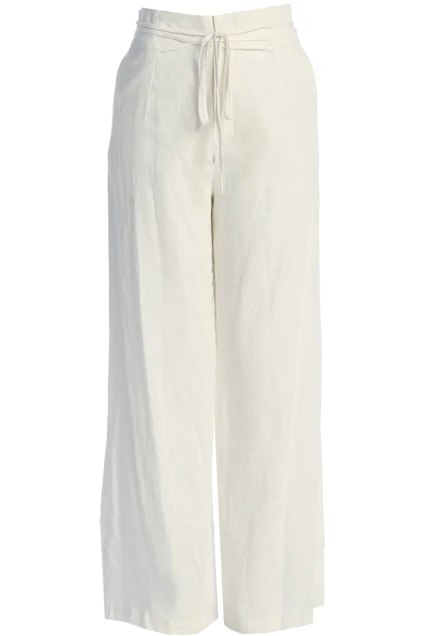 JLUXLABEL Off White Waverly Linen Trousers