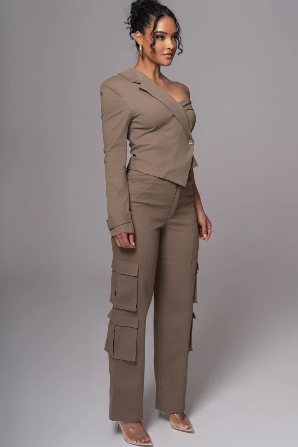 JLUXLABEL Olive Amal One Shoulder Top