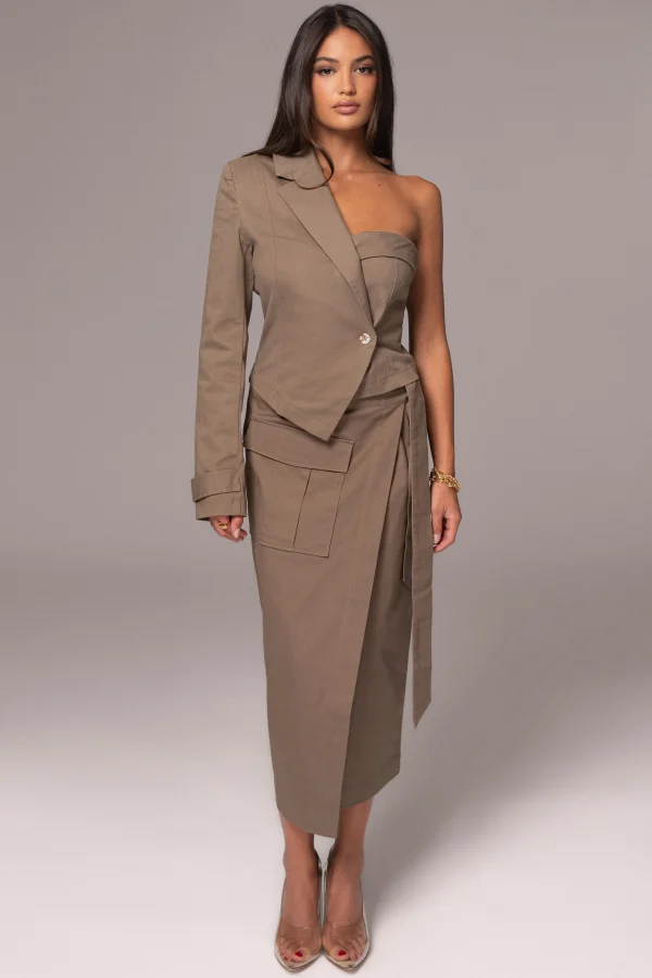 JLUXLABEL Olive Amal One Shoulder Top