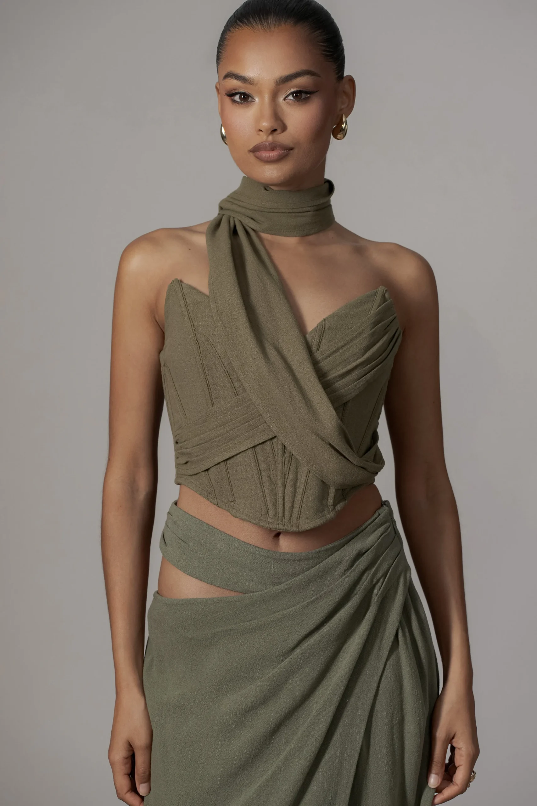 olive_coastal_bliss_linen_0.webp JLUXLABEL Olive Coastal Bliss Linen Bustier