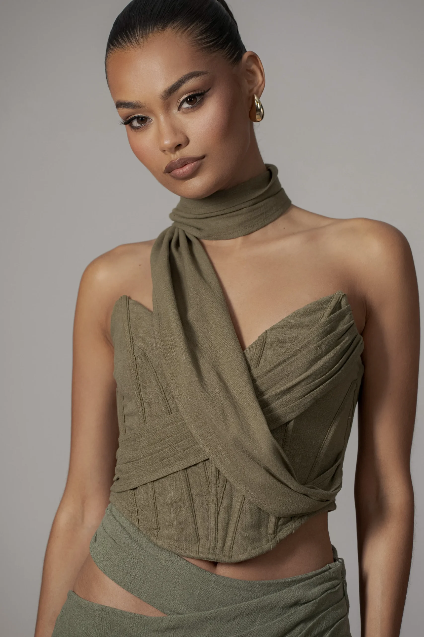 olive_coastal_bliss_linen_3.webp JLUXLABEL Olive Coastal Bliss Linen Bustier