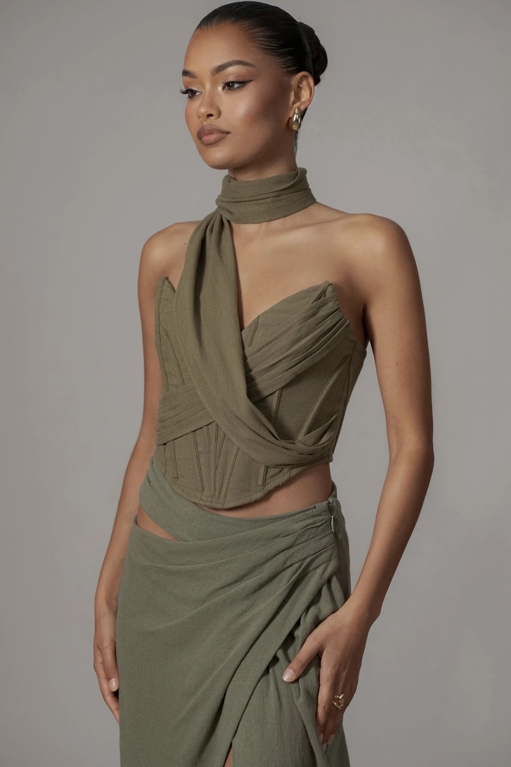 olive_coastal_bliss_linen_5.webp JLUXLABEL Olive Coastal Bliss Linen Bustier