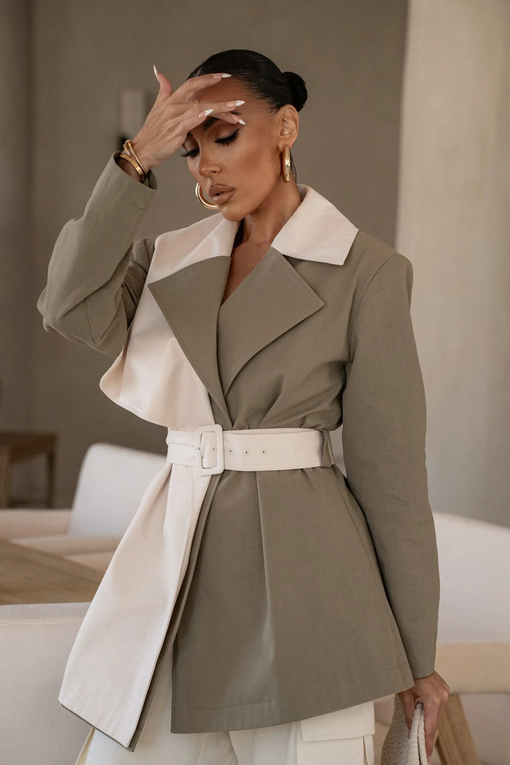 olive_color_block_summit__7.webp JLUXLABEL Olive Color Block Summit Belted Jacket