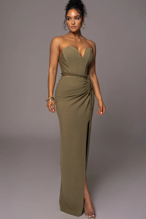 JLUXLABEL Olive Destination Linen Skirt Set