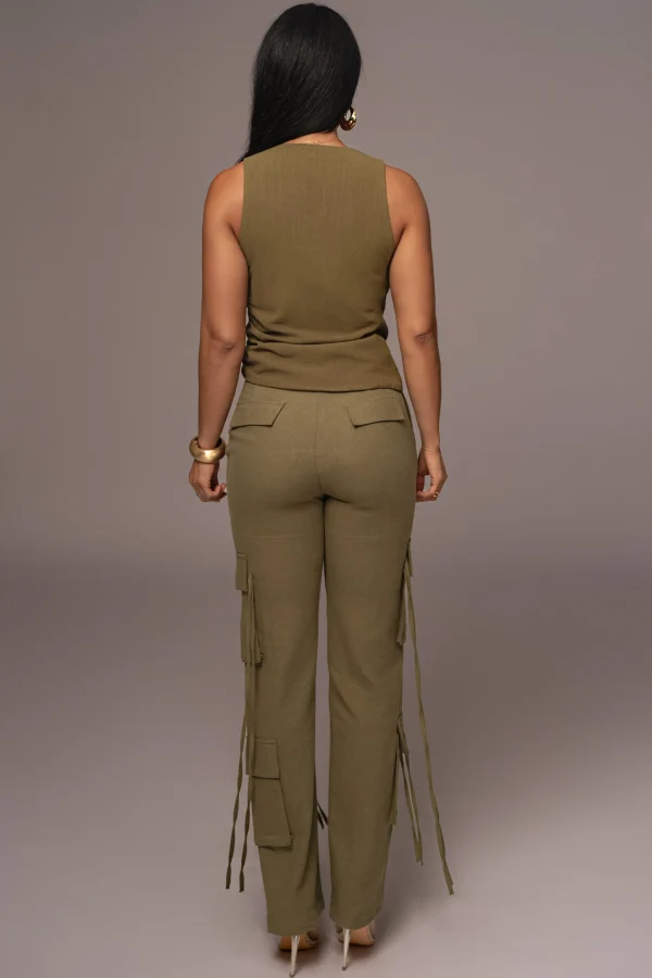 JLUXLABEL Olive Elicia Linen Top