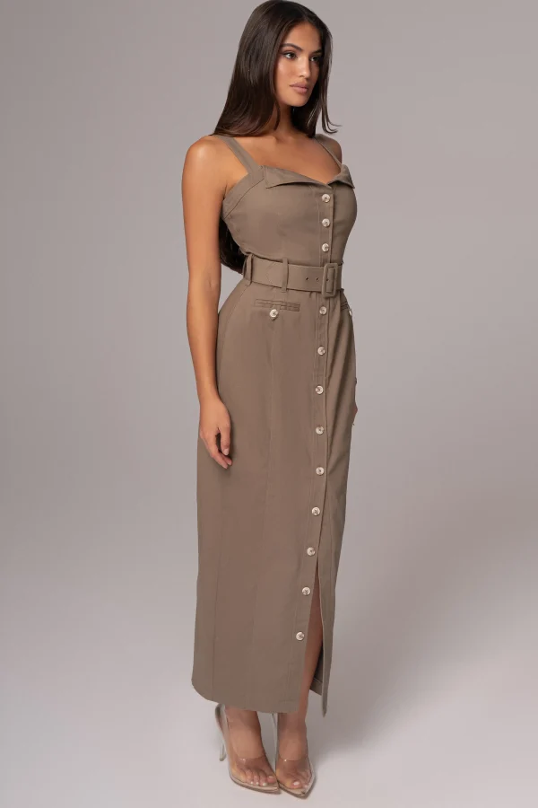 JLUXLABEL Olive Forever Summer Belted Dress