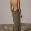 JLUXLABEL Olive Getaway Linen Maxi Dress