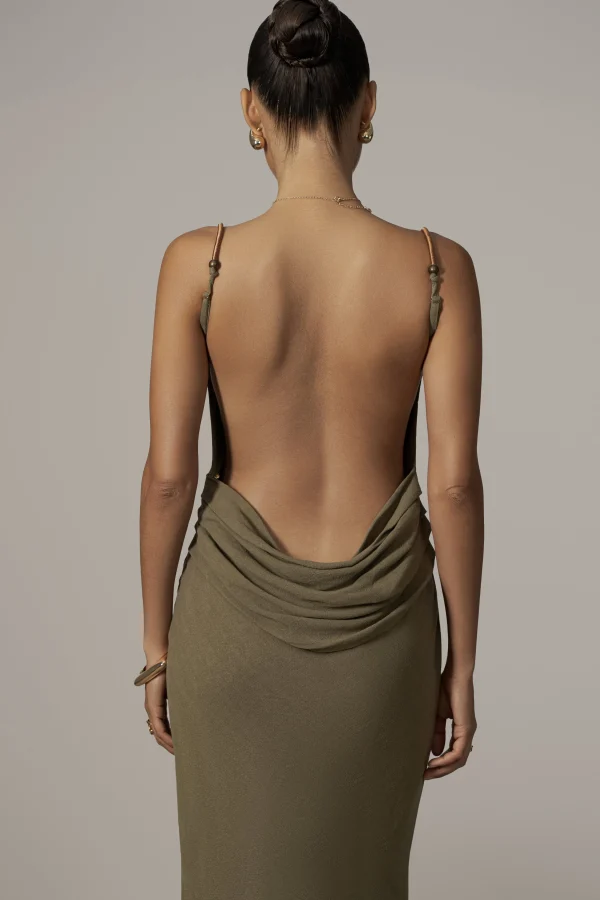 JLUXLABEL Olive Getaway Linen Maxi Dress