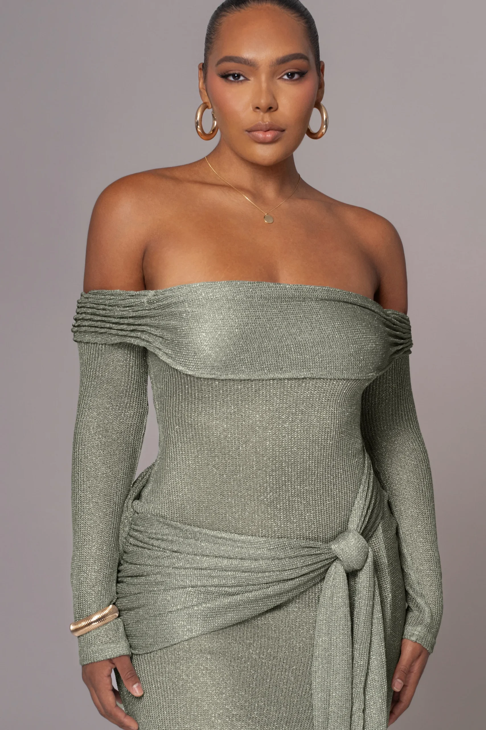 olive_island_elegance_dra_4.webp JLUXLABEL Olive Island Elegance Drape Dress
