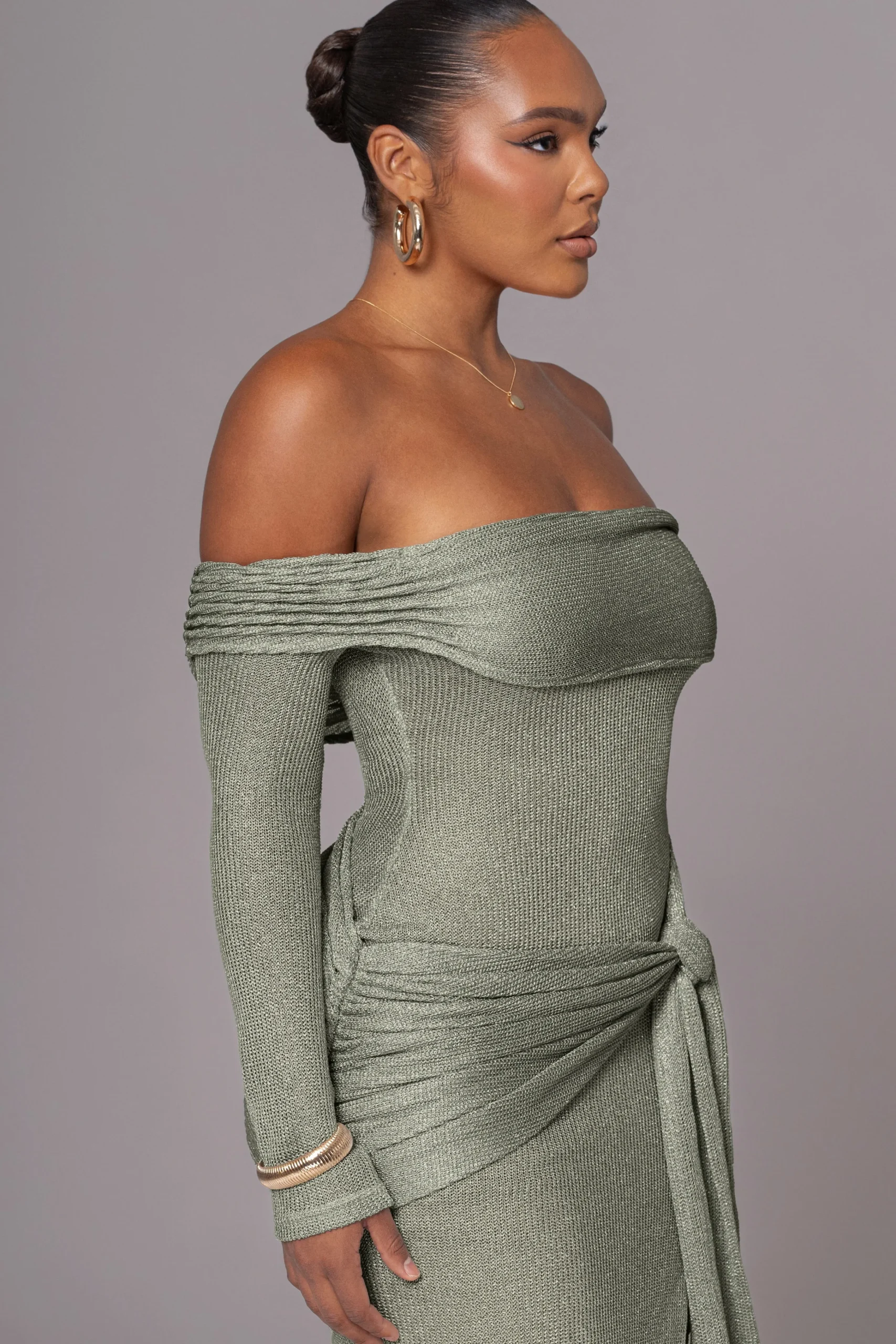 olive_island_elegance_dra_5.webp JLUXLABEL Olive Island Elegance Drape Dress