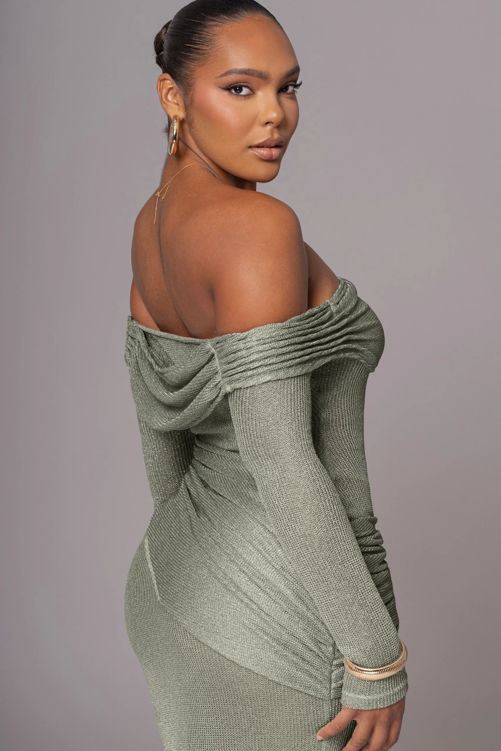 olive_island_elegance_dra_6.webp JLUXLABEL Olive Island Elegance Drape Dress