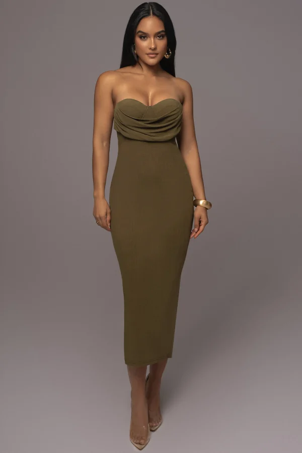 JLUXLABEL Olive Linen Visions Of You Dress