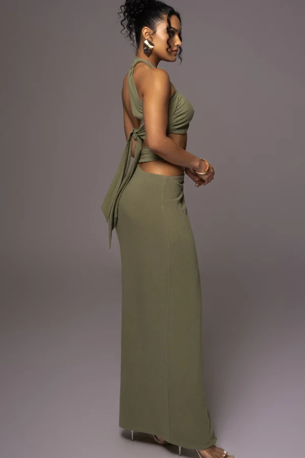 JLUXLABEL Olive New Age Two Piece Skirt Set