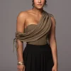 JLUXLABEL Olive New Obsession Draped Top