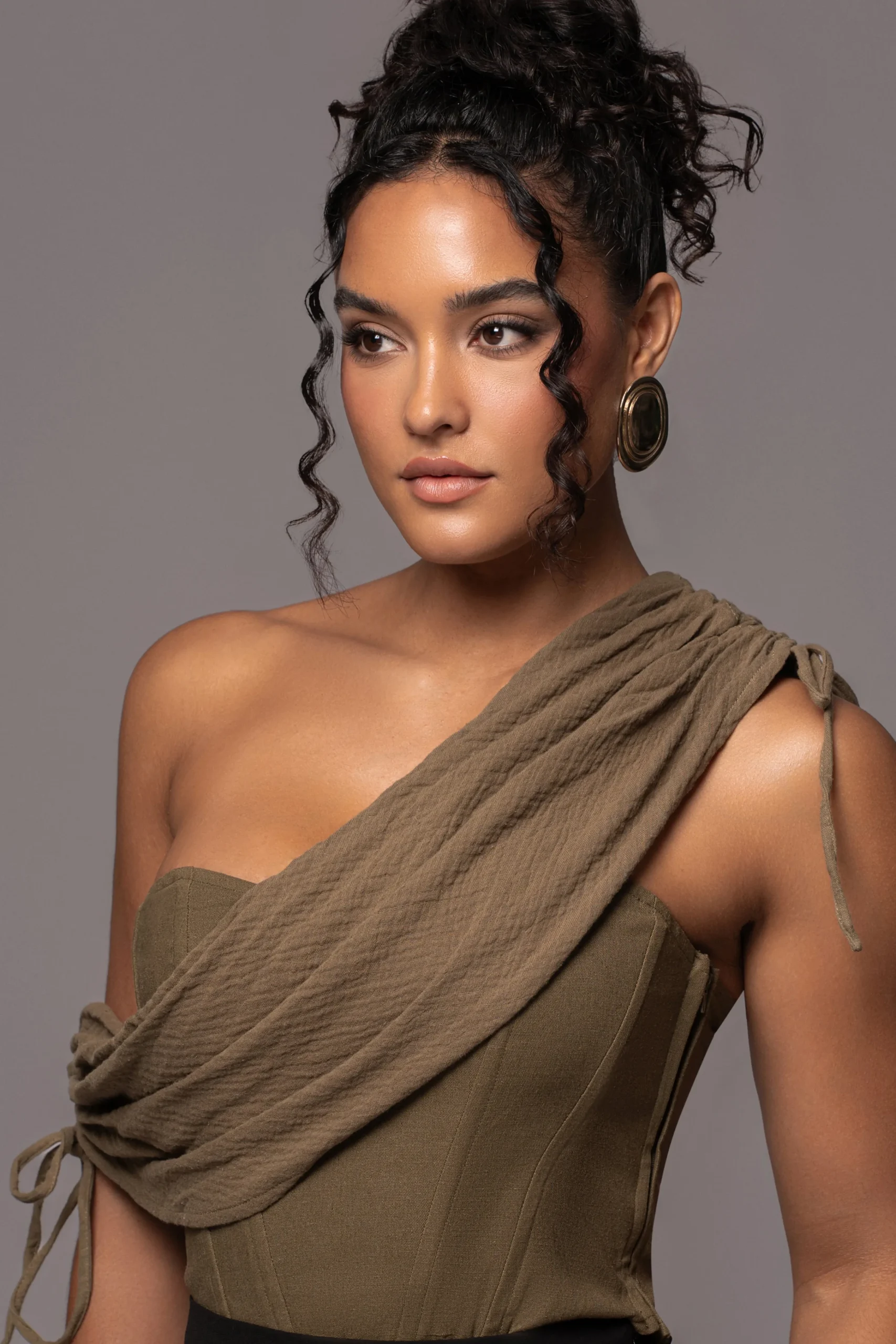 olive_new_obsession_drape_7.webp JLUXLABEL Olive New Obsession Draped Top