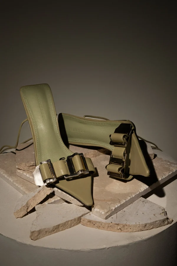 JLUXLABEL Olive Regal Pointed Toe Heels
