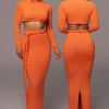 JLUXLABEL Orange City Love Two-Piece Skirt Set