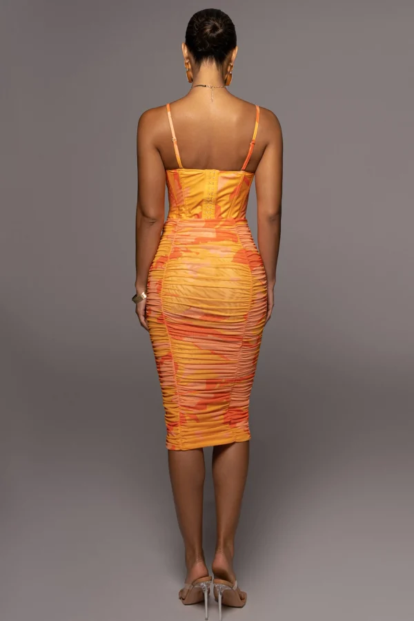 JLUXLABEL Orange Costa Rica Floral Skirt