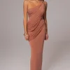JLUXLABEL Peach Alari One Shoulder Maxi Dress