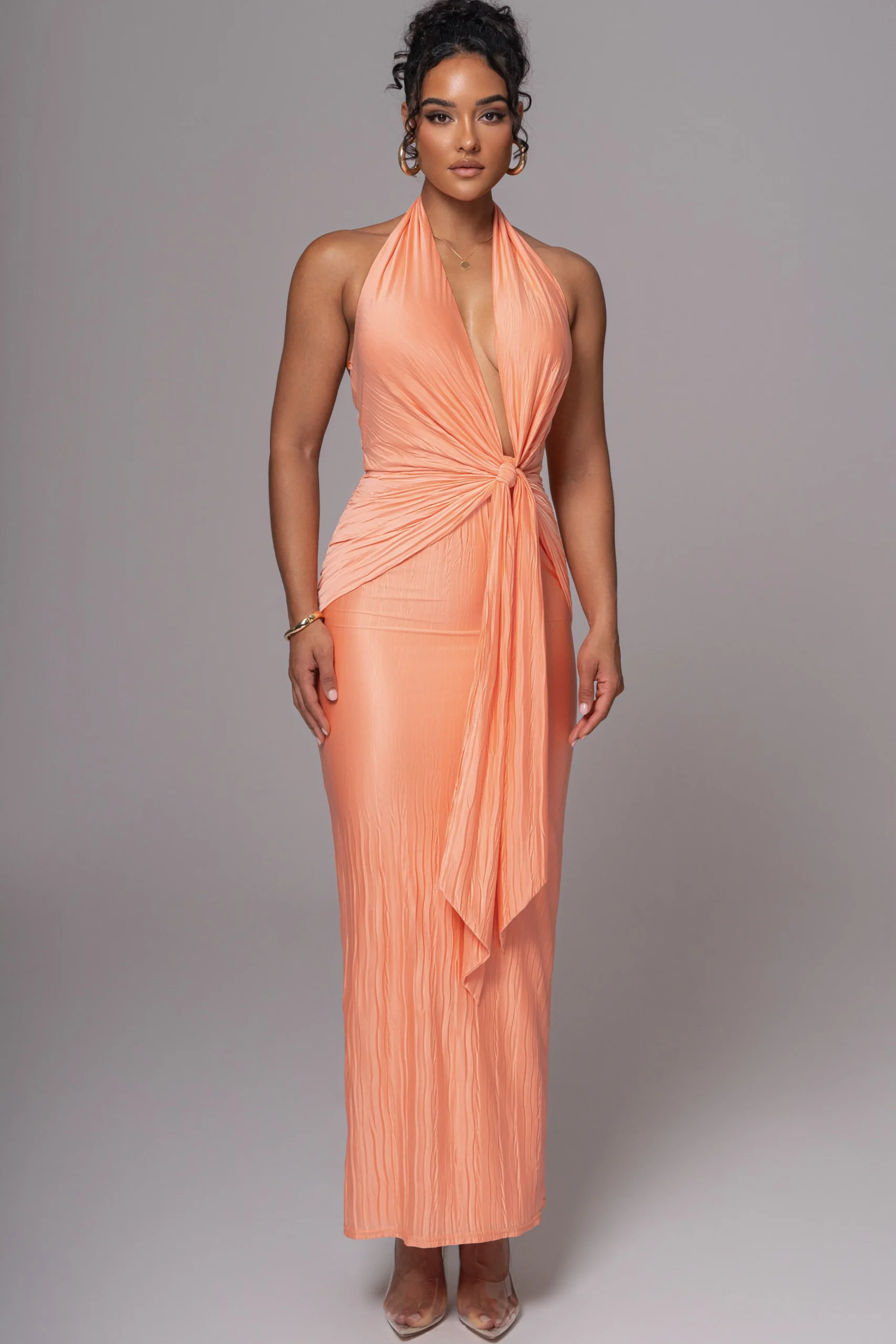 peach_under_the_moonlight_3.webp JLUXLABEL Peach Under The Moonlight Drape Dress
