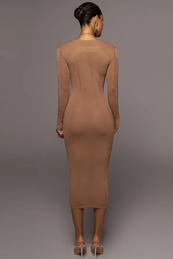 JLUXLABEL Pecan Look This Way Midi Dress