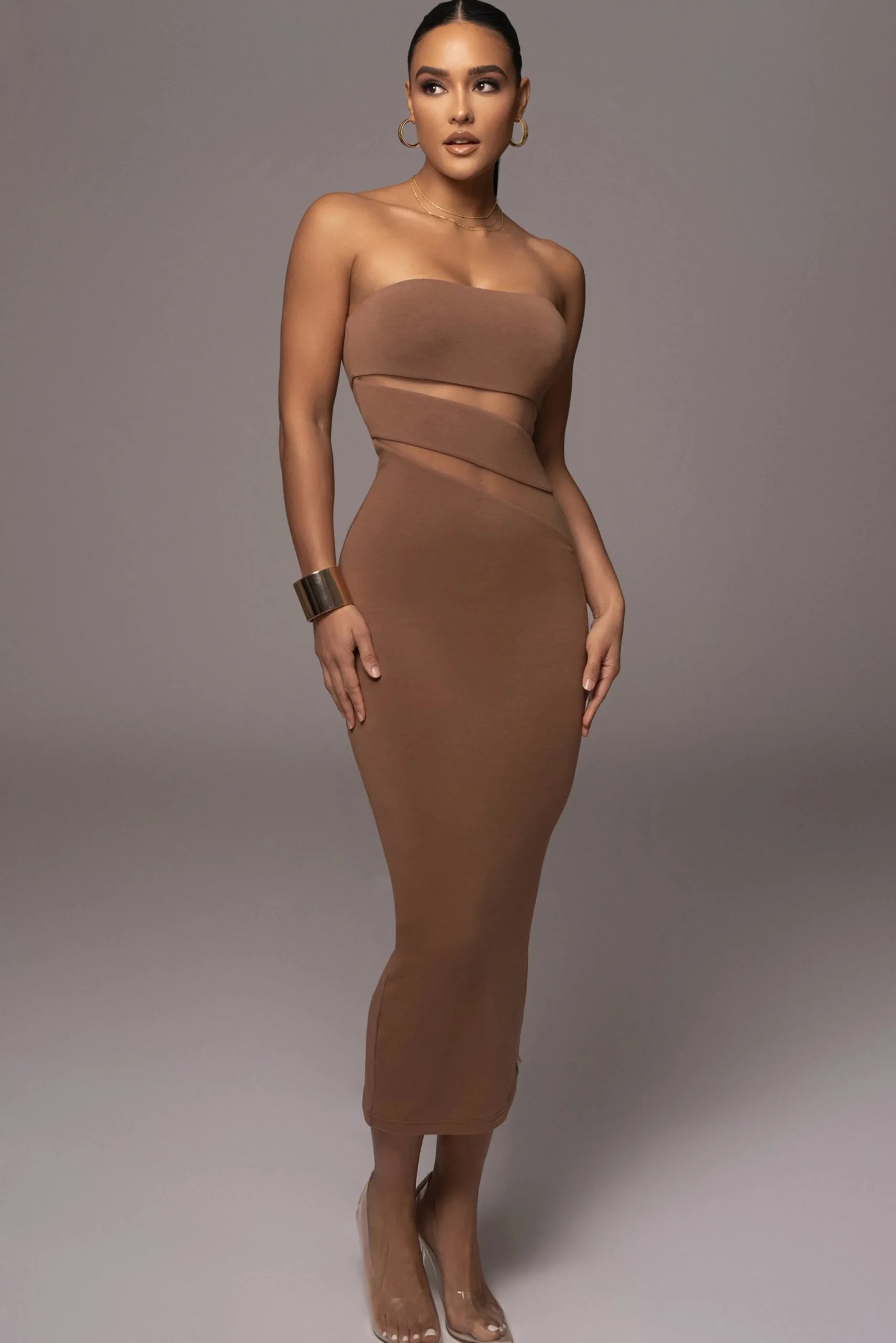 pecan_unpredictable_midi__0.webp JLUXLABEL Pecan Unpredictable Midi Dress