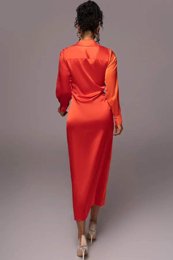 JLUXLABEL Pink Color Block Satin Midi Dress