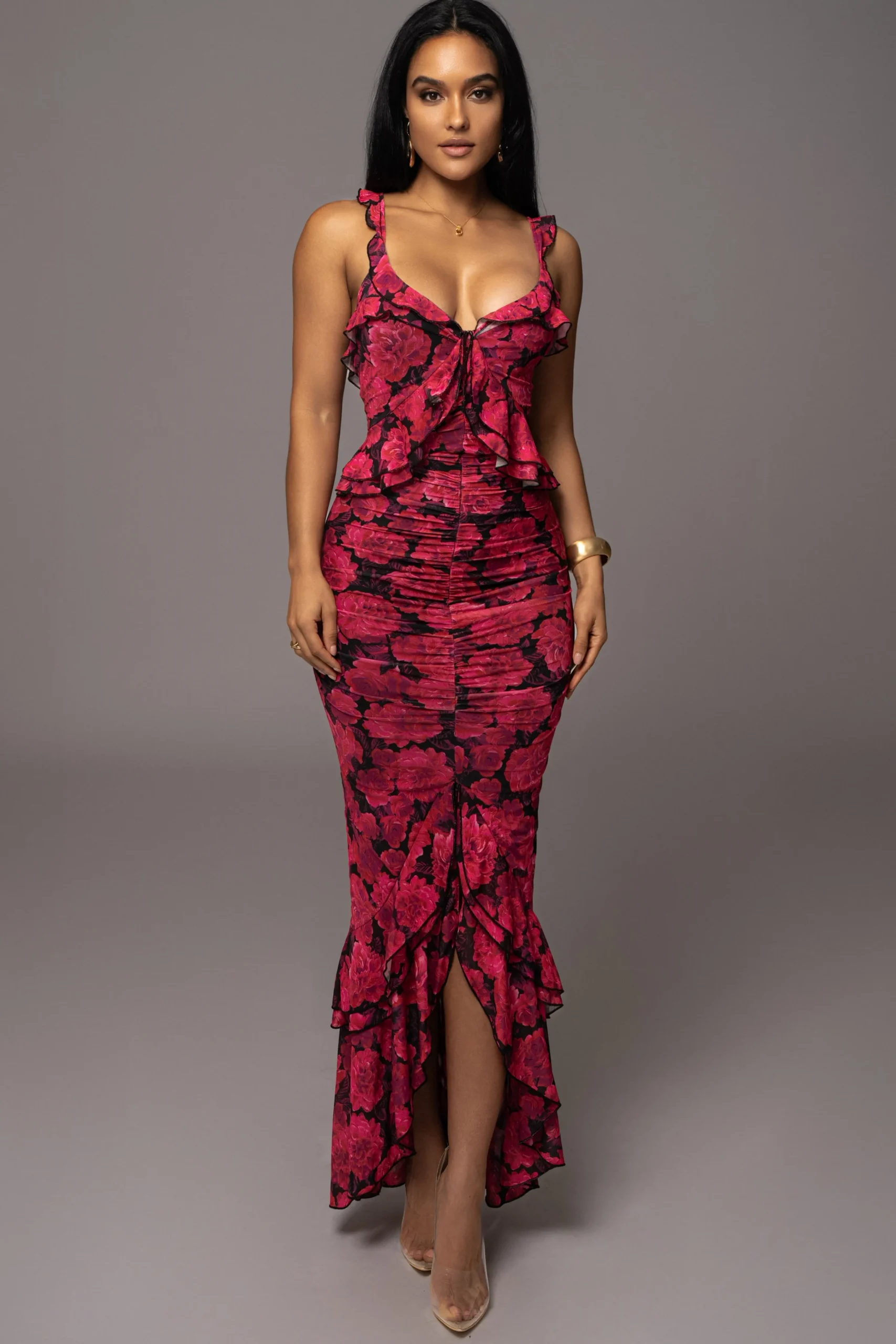pink_la_costa_ruffle_maxi_2.webp JLUXLABEL Pink La Costa Ruffle Maxi Dress