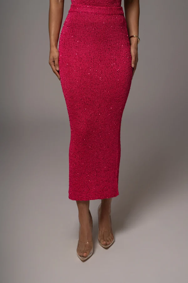 JLUXLABEL Pink Palace Sequin Skirt Set