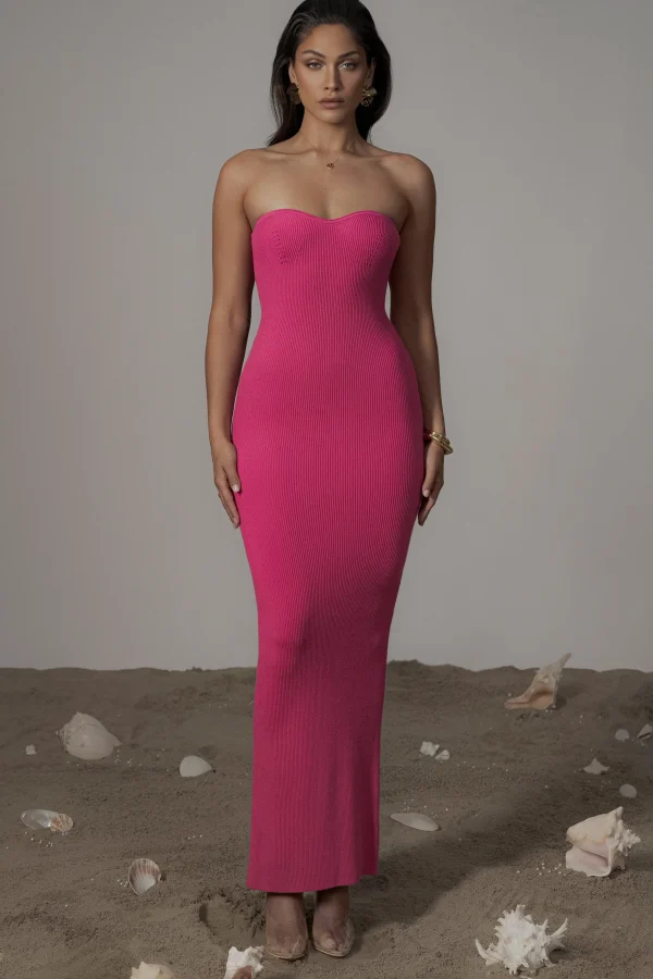 JLUXLABEL Pink Whisk Away Tube Maxi Dress