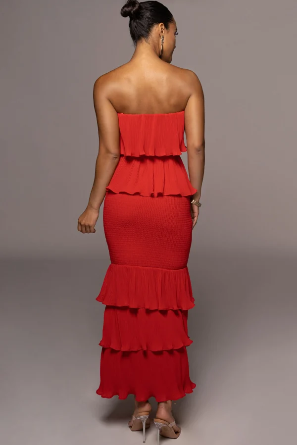 JLUXLABEL Red Casa Blanca Ruffle Dress