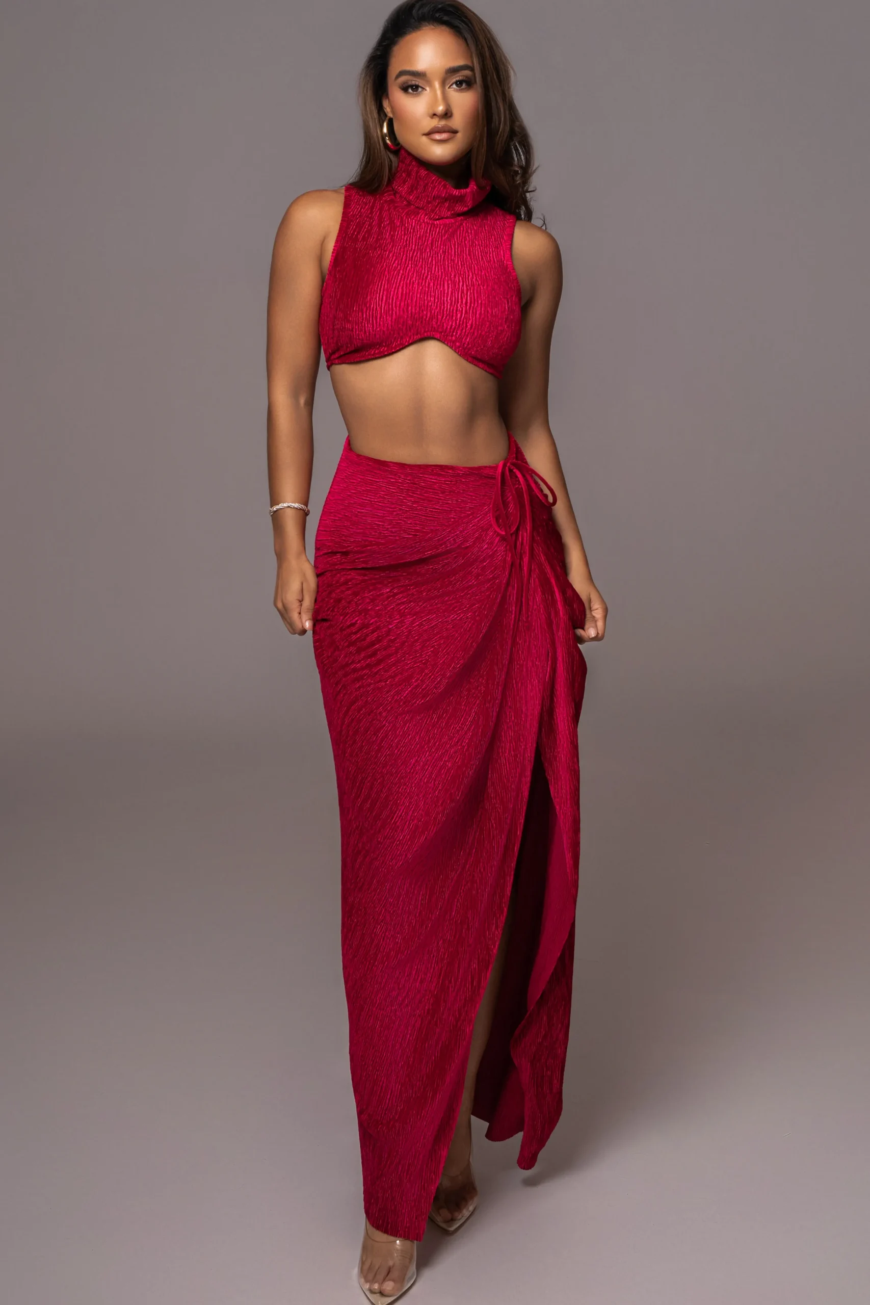 red_chosen_one_velvet_ski_2.webp JLUXLABEL Red Chosen One Velvet Skirt Set