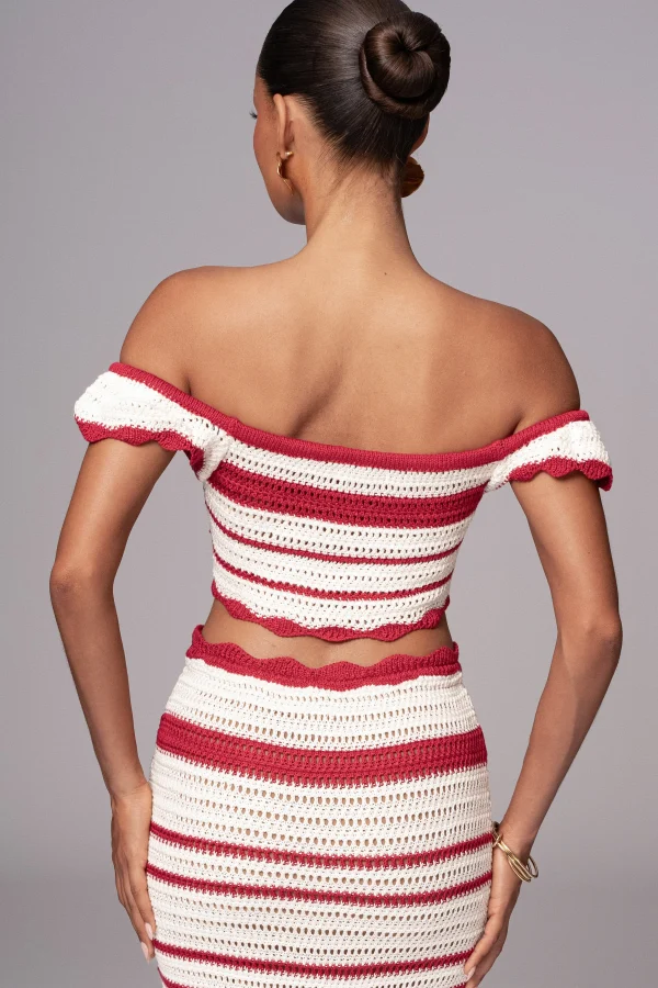 JLUXLABEL Red Corazon Ruffle Skirt Set