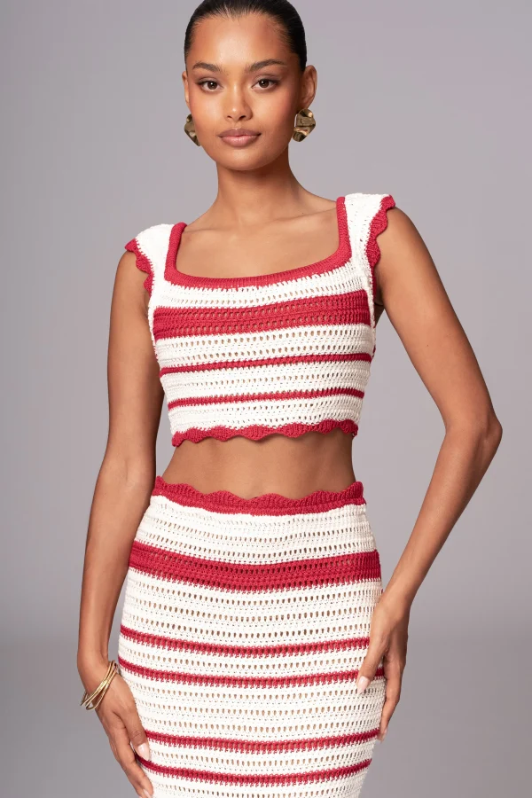JLUXLABEL Red Corazon Ruffle Skirt Set