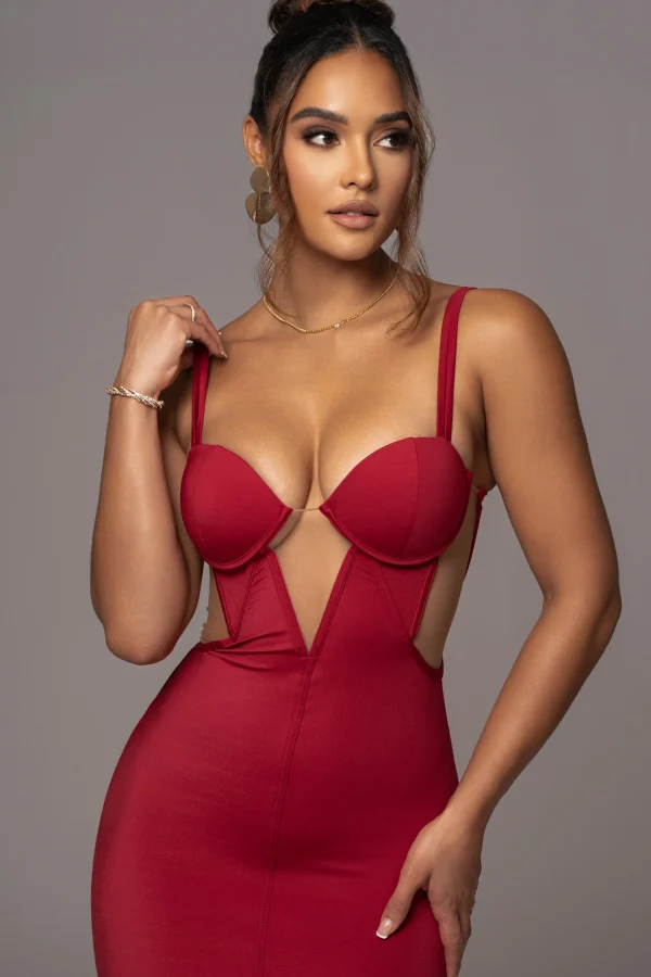 JLUXLABEL Red Enchantment Bustier Maxi Dress