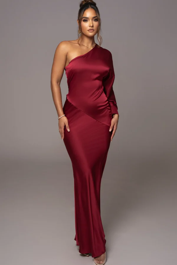 JLUXLABEL Red Femme Drape Maxi Dress