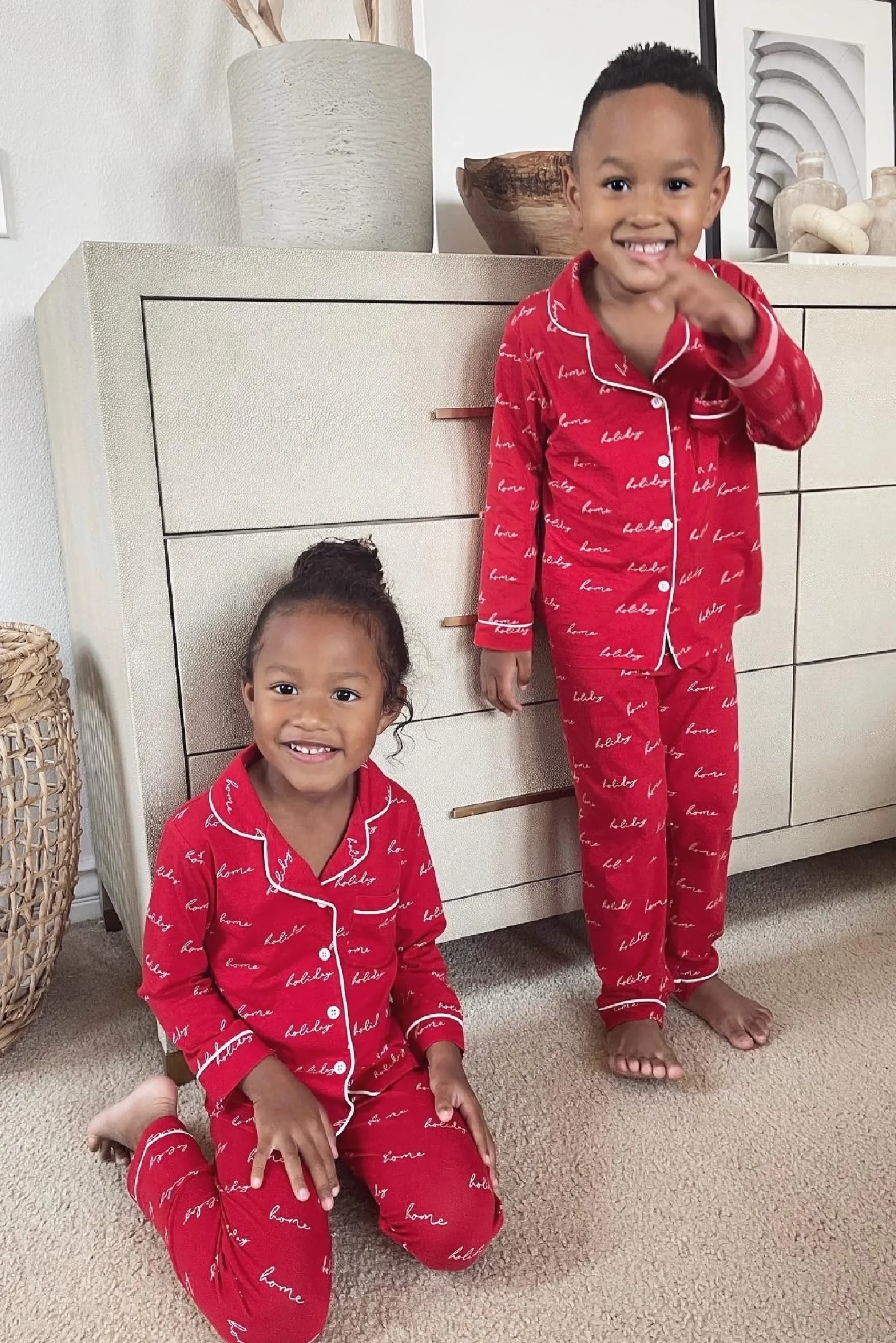 red_home_for_the_holidays_0-1.webp Kids JLUXLABEL Red Home For The Holidays Kids Pajama Set