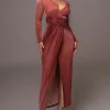 JLUXLABEL Red Karissa Plunge Maxi Dress