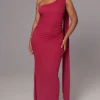 JLUXLABEL Red Kianna Drape Maxi Dress