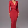 JLUXLABEL Red Rowan Plunge Maxi Dress